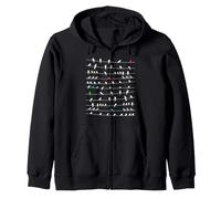 Birds on wire, colorful, nature, art, fun Zip Hoodie