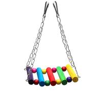 Birds Parrot Toys Ladders, Rainbow Bridge Hangings Toy Safe Chew Toys - Hammock Swing Toy for Budgies, Cockatiels, Finches, Lovebirds, Macaws, Conures