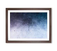Birds Passing A Tree In Geneva Painting Modern Art Framed Print | A4 Walnut Framed Wall Art | Ready to Hang | Modern Floral Picture | Living Room Bedroom Lounge Office