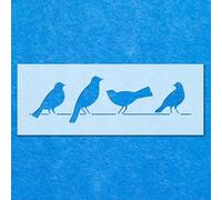 Birds Perched On Wire Stencil: Mylar Airbrush Wall Art Painting Crafts | DIY-A2 Stencil - Design Size (554 x 160 mm)