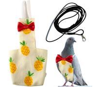 Birds Pigeon Diaper Pants Harness and Leash, Bird Diapers for Pigeons and Leash Harness, Diapers for Birds Cockatiel Parrot, Parakeet Diaper, Pigeon Pants, Parrot Clothes for Bird (XL-Pineapple)