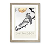 Birds & Plants By Ohara Koson Exhibition Museum Asian Japanese Framed Print | A3 Oak Framed Wall Art | Ready to Hang | Asian Floral Picture | Living Room Bedroom Lounge Office