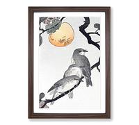 Birds & Plants by Ohara Koson Framed Print | A2 Walnut Framed Wall Art | Ready to Hang | Modern Floral Picture | Living Room Bedroom Lounge Office