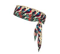 Birds Print Tie Headband For Women Men,Ninja Headbands, Sweat Headband,For Athletic Yoga Running Gym.