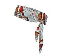 Birds Printing One-Pack Tie Headbands Moisture Wicking Athletic Sports Head Band For Men And Women