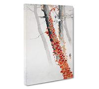 Birds & Red Ivy by Ohara Koson Canvas Print | Gallery Wrapped 30mm Frame Wall Art | 30x20 inches | Ready to Hang | Modern Bird Picture | Living Room Bedroom Lounge Office