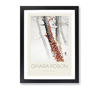 Birds & Red Ivy By Ohara Koson Exhibition Museum Asian Japanese Framed Print | A2 Black Framed Wall Art | Ready to Hang | Asian Nature Picture | Living Room Bedroom Lounge Office