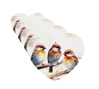 Birds Resting on Tree Branch Car Air Fresheners Cards Set of 4 Pieces,Long-Lasting Car Aromatherapy Tablets Hanging Scented Cards for Wardrobe Bathroom Rearview Mirror Hanging Ornament