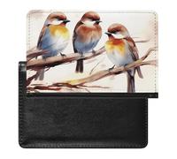 Birds Resting on Tree Branch Passport Holder Cover Passport Cover Protector Essentials with Credit Card Slots Slim Travel Wallet Covers Documents Organizer Protector for Man&Women