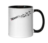 Birds Rising from Broken Chains Freedom Ceramic Tea Coffee Mug Black