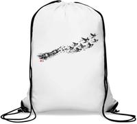 Birds Rising From Broken Chains Freedom Gym Sack Casual Drawstring Bag White