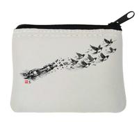Birds Rising from Broken Chains Freedom Neoprene Coin Purse Pouch 10x11cm White