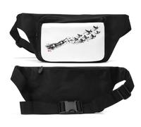 Birds Rising from Broken Chains Freedom Unisex Waist Bag Black