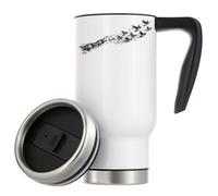 Birds Rising from Broken Chains Freedom Vacuum Insulated Thermal Travel Coffee Mug 480ml White