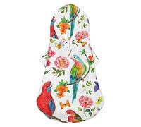 Birds, Roses Flowers, and Butterflies Dog Hoodie Luxury Dog Clothes Winter Dog Jacket Pet Clothes Hoodie French Bulldog Teddy Pug Puppy Clothes 2XL