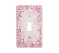 Birds Single Light Switch Cover Plate, Spring Floral Flowers Petals Spring Peach Plastic Standard Size Switch Plate Decorative for Bedroom Bathroom Kitchen Entrance Decor (Single)