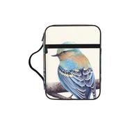Birds Sitting on Branch Bible Cover with Zipper, Bible Case Organizer with Handle, Water-Resistant Oxford Fabric Bible Bag for Women Men 27x20cm