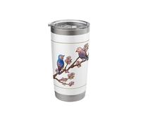 Birds Sitting on Branch with Blossoms in Springtime Stainless Steel Insulated Tumbler