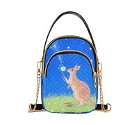 Birds Small Crossbody Bags for Women Quilted Handbags Shoulder Purse Phone Wallet Chain Bag, Kangaroo With Dandelion