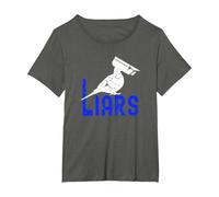 Birds Spies Pigeons Arent Real Pigeons are Liars T-Shirt, Women's Plus, Asphalt Grey, 1X