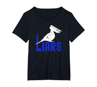 Birds Spies Pigeons Arent Real Pigeons are Liars T-Shirt, Women's Plus, Black, 3X