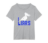 Birds Spies Pigeons Arent Real Pigeons are Liars T-Shirt, Women's Plus, Heather Grey, 3X