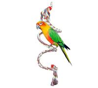 Birds Spiral Rope, Spiral Rope for Birds, Spiral Rope with Birds, 1.6 Meters Parrot Swing Climbing Standing Toys Cotton Bungee Rope Bird Toy with Ringing Bell for Large Medium Small Parrots