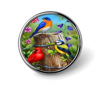 Birds Spring Cardinal Bluebird Badge Round Badge Pin Button Lapel Pin Print Brooch Gifts for Men Women 1 Inch