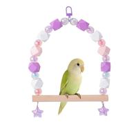 Birds Swing Wood Parrots Budgie Cage Accessories Swing Climbing Ladders Wooden Perch Toy for Love Birds，Parakeet，Cockatiel, Mynah, Budgerigar (Violet Pink, Medium)