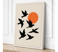 Birds Toward the Sun Canvas Wall Art Print 36x24 Inch (91 x 61 cm)