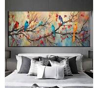 Birds Trees Diamond Art Kits Adults, DIY 5D Diamond Painting Kit Full Drill Round Gem Cross Stitch Painting,Large Diamond Art for Adults Crystal Creations Kits for Home Wall Decor 115 X 55cm q468