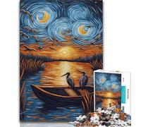 Birds Under The Stars Jigsaw Puzzles for Adults 1000 Piece,Toys Educational Games Stress Relieving Suitable for Desktop Decoration 38x26cm