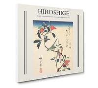 Birds Upon A Camellia Branch By Utagawa Hiroshige Canvas Print | Gallery Wrapped 30mm Frame Wall Art | 20x20 inches | Ready to Hang | Asian Bird Picture | Living Room Bedroom Lounge Office