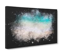 Birds View of Bondi Beach Australia Paint Splash Canvas Print | Gallery Wrapped 30mm Frame Wall Art | 30x20 inches | Ready to Hang | Modern Seascape Picture | Living Room Bedroom Lounge Office