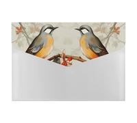 Birds Vintage Art File Folder, Plastic Accordion File Folders with 6 Pockets, Expanding File Organizer with Snap Closure, Portable Document Paper Organizer, Office Supplies Filing Folders
