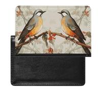 Birds Vintage Art Passport Holder Passport Cover Protector Essentials with Credit Card Slots for Women Men