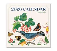 Birds Wall Calendar 2026 12" x 12" FSC® Plastic Free - Starts Week On Sunday | Family Planner Vintage Calendar 2026
