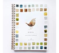 Birds Watercolor Workbook by Emily Lex Studio, 12 Beginner Friendly Sketched Illustrations, Lay Flat Spiral Pages, 6.5 x 9 inch, 120lb Watercolor Paper