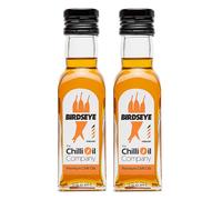 Birdseye Chilli Oil, 125ml - Hot Sauce with Spanish Extra Virgin Olive Oil & African Birdseye Chillies - No Additives - Spicy Sauce for BBQ, Curry & More, by The Chilli Oil Company - 2 Pack