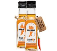 Birdseye Chilli Oil, 125ml - Hot Sauce with Spanish Extra Virgin Olive Oil & African Birdseye Chillies - No Additives - Spicy Sauce for BBQ, Curry & More, by The Chilli Oil Company - 2 Pack