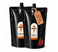 Birdseye Chilli Oil, 2 x 1 Litre Refill Pouches - Hot Sauce with Spanish Extra Virgin Olive Oil & African Birdseye Chillies - No Additives - Spicy Sauce for BBQ, Curry & More by The Chilli Oil Company