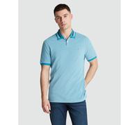 Birdseye Tipped Polo Shirt In Mosaic Blue