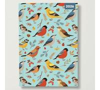 Birdsong - 2026 Red Robin A5 Padded Diary Planner Illustrated Birds & Nature
