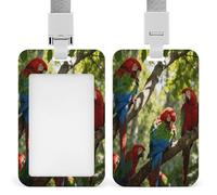 Birdsong in The Forest Badge Holder with Lanyard,Vertical Hanging Name Card Holder with Clear Window,Birdsong in The Forest ID Card Holder for Nurse Teacher Office Women Men