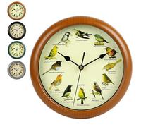 Birdsong Wall Clock, Bird Clock that Sings on Hour, 12 Native Bird Species Cuckoo Clocks, Garden Home Kitchen Decorative Gifts (Brown, 33x33x4cm(13x13x1.57inch))