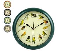 Birdsong Wall Clock, Bird Clock that Sings on Hour, 12 Native Bird Species Cuckoo Clocks, Garden Home Kitchen Decorative Gifts (Green, 33x33x4cm(13x13x1.57inch))