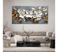 BirdSuite Artistic Focal Point Rose Art Picture - Delicate Layered Petal Frameless Canvas Wall Art Painting for Bohemian, Modern & Farmhouse Style Living Room Bedroom Office - 40'' x 20''