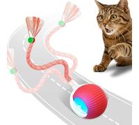 BIRDTOBR Interactive Cat Toy Electric Ball Self-Employment Durable Fast Moving Chase Toy with LED Light 360° Automatic Rolling 3 Working Modes Intelligent Obstacle for Indoor Cats, Kittens & Pets