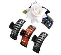 BIRDWARE big size hair clips clutcher for women claws for girls Imported Rubber Acrylic Material Stone Butterfly Hair Clips For Women | Hair Clutchers (Black, Shell, White)