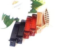 BIRDWARE medium size banana clips for women Imported Acrylic Stone Butterfly medium Size Hair clucther for Women (Pack of 6, Banana)